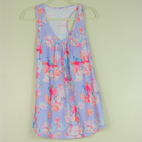 HOST PICK! LAST ONE! Floral Racerback Tank, Purple - Picture 4 of 8